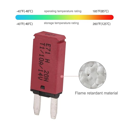 E71 Auto-Resettable Blade Fuse - Low Profile ATM Mini 10A, UL Certified (5-Pack)