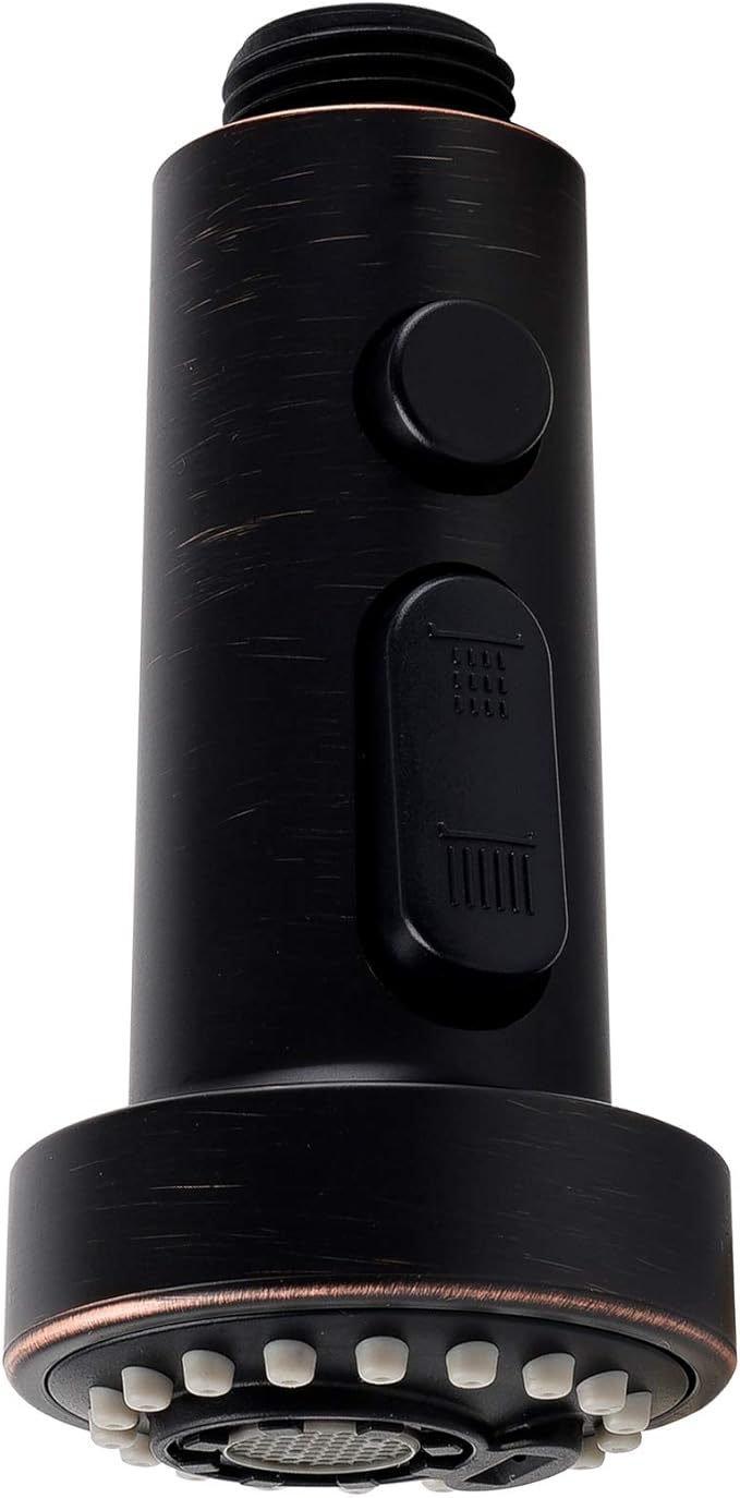 Hibbent Pull Down Kitchen Faucet Head Replacement, 3 Function Sink Faucet Sprayer Head Nozzle with 15 Adapters, Compatible with Moen, American Standard, Delta, Kohler Faucets,Oil Rubbed Bronze