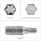 HPHOPE T30 Screwdriver Bit Set, Torx Bits T30, 1/4" Hexagon Bit (Length: 1", 25 Pack)