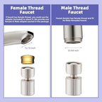 Hibbent NSF/ANSI/CAN 61 Certified Faucet Aerator, CUPC Certification 360 Degree Swivel Kitchen Sink Aerator, 2-Flow Sprayer Faucet Replacement Part 55/64 Inch Female Thread - Brushed Nickel