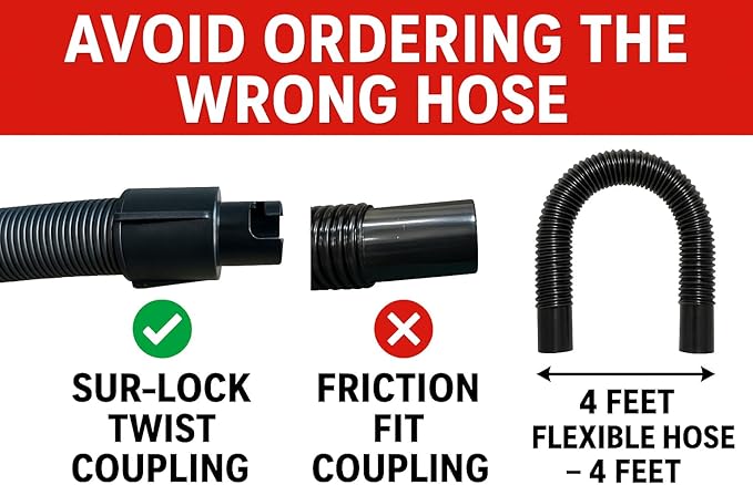 MP Maresh Products Vacuum Hose Replacement for Oreck BB Hand Held Vacuum Cleaner – Twist-N-Lock, Compatible with Oreck Buster B for Powerful Cleaning Performance Durable 4' Hose (Black)
