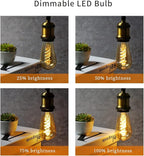 ST19/ST58 Vintage LED Edison Bulb,4.5W Warm White 2500K,Amber Glass Flexible Spiral LED Filament Light Bulb,450Lm Dimmable 4.5W Equivalent to 45W, E26 Base(4.5W-2500K-6 Pack)