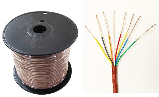 18/8 250ft Thermostat Wire, Solid Copper Wire, 18 Gauge 8 Conductors, ETL Listed CL2 Power Limited Circuit Cable for Indoor/Outdoor Low Voltage Applications Use,Brown (18/8, 250ft)