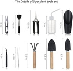 11Pcs Succulent Tools,Mini Garden Tools,Succulent Watering Tool as Plant Accessories,Succulent Gardending Hand Tools Kit for Seedling Soil,Caring Succulent,Houseplant,Gifts for Woman (No Flowerpot)