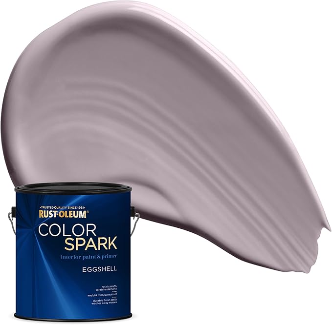 Rust-Oleum Color Spark Interior Paint and Primer in One, Eggshell, Smokey Amethyst, 1 Gallon