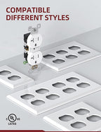 AIDA 20 amp Outlet Duplex Electrical Receptacle Outlets,Tamper Resistant,Heavy-Duty Receptacle Wall Outlet,Residential,TR,3-Wire, Self-Grounding Clip, NEMA 5-20R,UL Listed 50 Pack, White