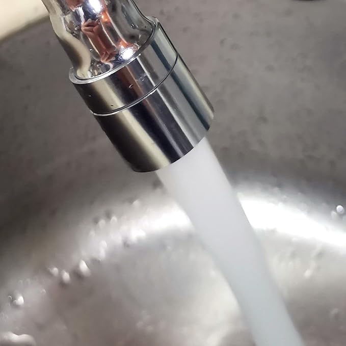 Metal Faucet Sprayer Attachment Sink Aerator Swivel Extender For Kitchen Tap Cold Hot Water (Silver ）