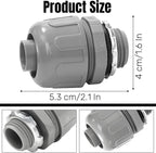 30 Pcs Conduit Connectors, 1/2 Inch PVC Electrical Liquid Tight Connector, 180 Degree Straight NPT Non-Metallic Fitting for Home Kitchen Bathroom Outdoor Tubes Tools Supplies, Grey