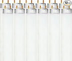 LUXRITE F17T8/835 17W 24 Inch T8 Fluorescent Tube Light Bulb, 3500K Natural White, 1350 Lumens, G13 Medium Bi-Pin Base, LR20751, 12-Pack
