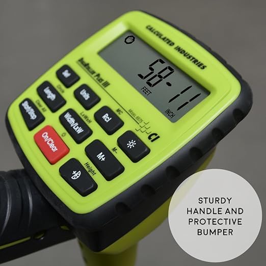 Calculated Industries #6575 DigiRoller Plus III 12.5 Inch Estimators Electronic Distance Measuring Wheel with Large Backlit Digital Display; Measure in Feet, Inches, Meters, Yards; FREE Carrying Pack