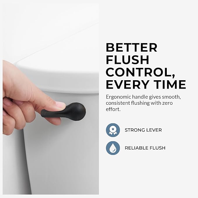 Qualihome Universal Side Mount Toilet Handle Tank Flush Lever Replacement Handle, Bronze Finish Toilet Handle