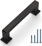 10 Pack 3.75"(96mm) Oil Rubbed Bronze Cabinet Pulls Kitchen Cabinet Handles Drawer Pulls Cupboard Hardware for Cabinets CK0078