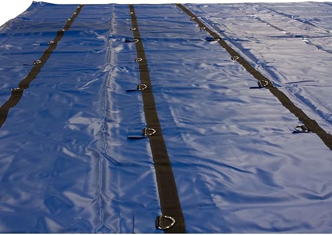 Mytee Products 2 Pack 20' x 27' Flatbed Truck 18 Oz Lumber Tarp with 6 FT Drop - Blue Heavy Duty Vinyl Waterproof Tarp for Trailers to Protect Cargo from Wind, Rain, Snow and Sun