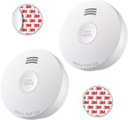 Smoke Detector 10 Year Battery, Smoke Fire Alarm with Photoelectric Sensor, Easy to Install with Magnetic Mount, Smoke Detectors with Silence Button & LED Lights for Home, 2 Pack