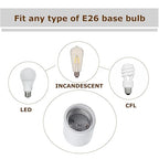 E26 Socket,Ceramic Medium Base Screw Socket E26 E27 Keyless Glazed Porcelain Lampholder (Keyless)