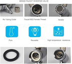 Faucet Diverter Valve with Aerator M22 Female Thread,Faucet Adapter for 3/8" RO Tubing,Faucet Connector for Water Diversion for Countertop water Filter (Fits Two Way 3/8" OD Tubing)