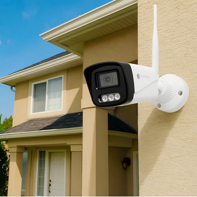 Zypola® Wireless Security Camera System, 4CH NVR with 4 WiFi Outdoor Cameras and 500GB HDD, 1080P Full HD Video, Color Night Vision, Human Motion Detection, Weatherproof for Home Business