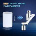8 PP Cotton Filters Elements Replacement for ATQ Sink Faucet Extender Swivel Aerator (Aerator1080) Removes Chlorine Fluoride Heavy Metal(1080° Aerator 8 pp Cotton)