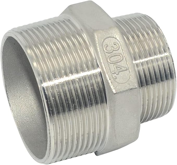 2" x 1-1/2" Male Threaded Reducing Nipple Fitting/Adapter,Stainless Steel SS304 NPT Pipe Hex Reducer