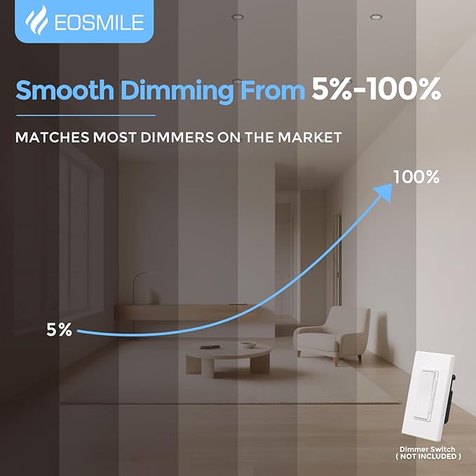 4 Inch 12 Pack 2700K-5000K Selectable, Ultra-Thin LED Recessed Ceiling Light with Junction Box, 750LM, Dimmable Canless Wafer Downlight, 9W, 120V, ETL FCC