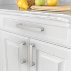 Amerdeco 10 Pack ZH0005BSN Brushed Satin Nickel 5 Inch(128mm) Hole Centers Kitchen Cabinet Pulls Hardware Modern Kitchen Handles for Cabinets Cupboard Handles Drawer Pulls