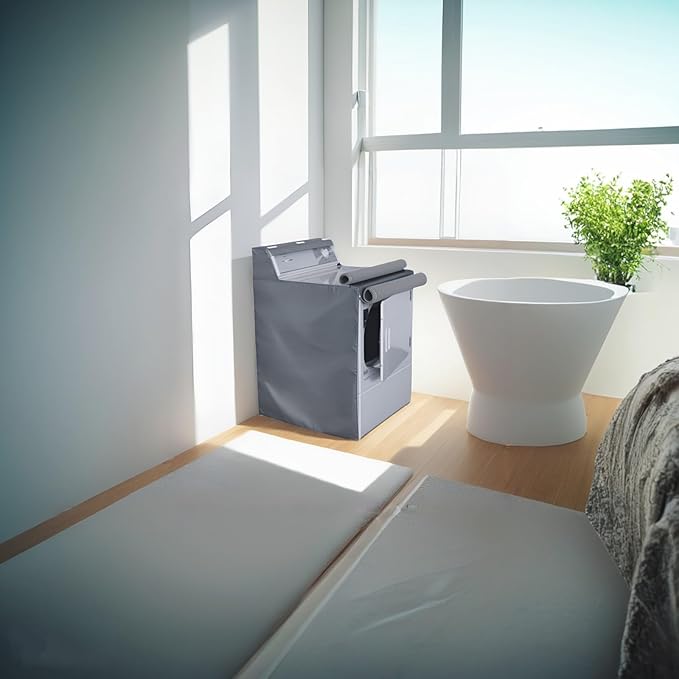 Ericlin 2Pack Washer and Dryer Covers,Top Load Washing Machine Cover Laundry Dryer Protect Cover Dustproof Waterproof Zipper Design for Easy Use Fit for Most Front-loading Machine(W29D28H43in) (Grey)