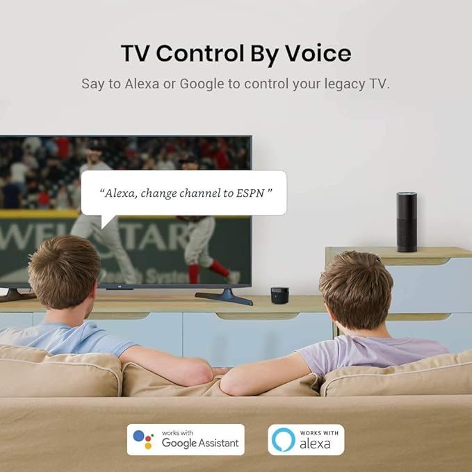 BroadLink RM4 Mini Smart Remote and Sensor Cable Set RM4 Mini S (2.4 GHz Wi-Fi Only), Universal IR Remote Control Hub with Temperature Humidity Monitor USB Cable, Works with Alexa