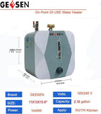1500W 10L 110V US Plug Compact Size Instant Electric Tank Home Hot Water Heater Kitchens Hair Salons IPX4 Mini Instant Tankless Shower for Kitchen Bathroom 3 GallonNQY2 (10L)