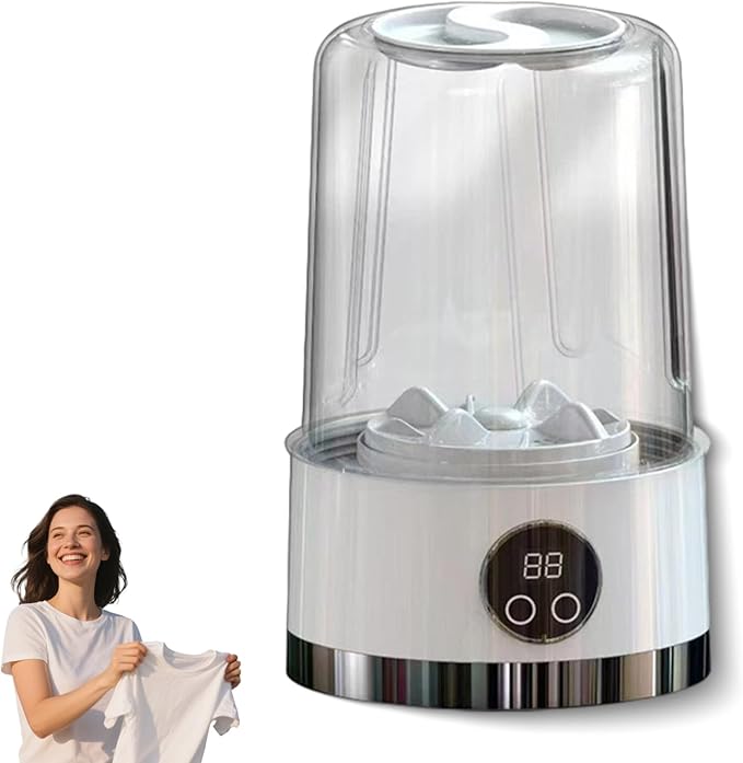 2026 Upgraded Smart Laundry Cup, Wireless Washing Machine, Underwear Washer, Portable Rechargeable Mini Washing Machine, for Apartment, Home, Hotel and Camping (White)