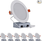 HALO HLB Recessed Lighting 6 Inch LED Canless, Ceiling and Shower Light, Dimmable w/Selectable Lumens and Color Temperatures 6-Pack - HLB6LSFS5-6PK