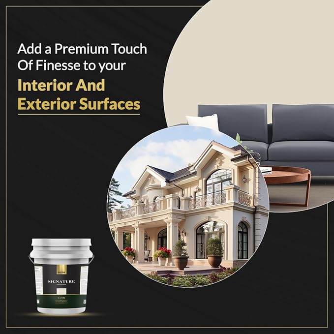 EVOLVE Signature Paint & Primer: Luxury Paint & Primer for Indoor & Outdoor Surfaces, Minimal Odor, Satin Sheen (Canvas White, 5 Gallon)