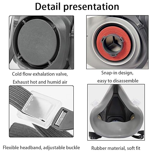 Respirator Reusable Half Face Cover Gas Mask with Safety Glasses, Filters for Painting, chemical, Organic Vapor, Welding, Polishing, Woodworking and Other Work Protection