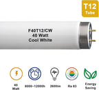 F40T12 48 inch luorescent Bulbs,T12 4 Foot Linear Fluorescent Tube,40 watts,2600 lumens,4100K Cool White,Replacement Tubes for Sylvania 21371 F40CWX,Philips 423129 F40T12/CW(6 Pack)