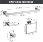 TQKAG 6-Piece Bathroom Towel Bar Sets Brushed Nickel 23.6 inch Towel Bar Stainless Steel Towel Ring Coat Hook and Toilet Paper Holder Bathroom Hardware Set Wall Mounted Bathroom Accessories Kit