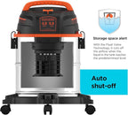 BLACK+DECKER Shop Vacuum Wet and Dry, 5 Gallon 3-in-1 Stainless Steel Shop Vac with Accessories, 4 HP Vacuum Cleaner, for Workshop, Home, Garage and Pet, BDXV18143