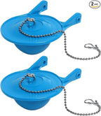 3 Inch Toilet Flapper Replacement Compatible with Gerber 99-788, Easy to Install with 2 Toilet Handle & Stainless Chain, Long Lasting Rubber Toliet Flapper, Blue(2PCS)