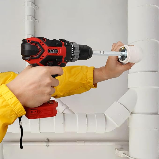 PVC Pipe Reamer, 4Pcs PVC Fitting Saver Tool for Removing SCH 40 from Hub, 1-1/2 In, 2 In, 3 In, 4 In Head, Bit Socket Saver Set for PVC Plumbing, Fits 1/2" Variable Speed Power Drill