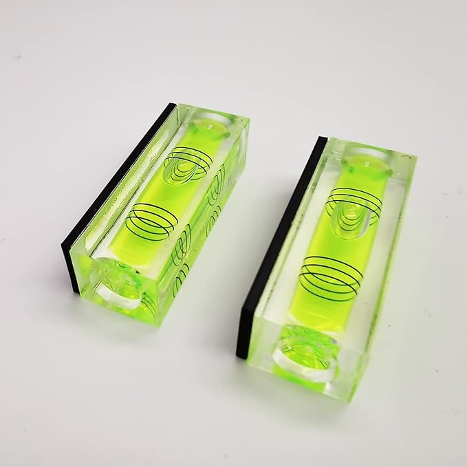 Magnetic Mini Small Bubble Level Tool Scope Square Pocket Long Stick On High Precision Horizontal (2pcs 2inch 52mmx20mmx15mm)