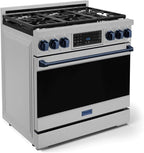 Gordon Ramsay by THOR Kitchen 36 Inch Professional Liquid Propane Range with Tilt Panel Touch Control in Stainless Steel/Navy Blue