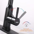 Touch Kitchen Faucet,KEER Smart Kitchen Sink Faucet with Pull Down Sprayer, Touch on Activated Kitchen Bar Sink Faucet Brushed Nickel, Stainless Steel (Matte Black)