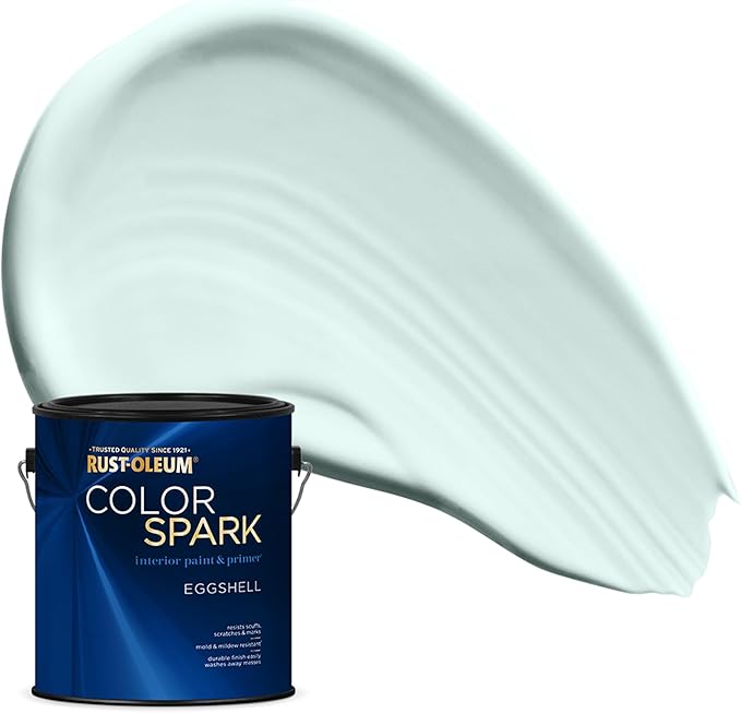 Rust-Oleum Color Spark Interior Paint and Primer in One, Eggshell, Dewdrop, 1 Gallon