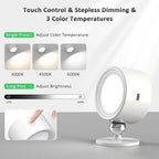 LED Wall Lights, Wall Lamp 3 Color Temperatures & Dimmable Magnetic 360° Rotation with Remote, Wall Sconces 2 Pcs with 3000mAh Rechargeable Battery, Cordless Wall Light for Reading Bedside Hallway