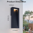 Modern Outdoor Wall Light with LED, Exterior Lighting Fixtures 2700K Integrated, Matte Black Outside Wall Mount Lights for House Front Door Porch Garage Patio Black 1 Packs