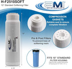 Water Softening Filter Cartridge | 10" Standard Universal Size | Ion Exchange Filter Softens Water | Great for Espresso and Washing Machines (1, 10" Standard)