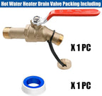 WHK Water Heater Drain Valve 3/4"MIP X 3/4" Male GHT Full Port Connection to drain or Flush Hot Water Heater Faster and Easy(Lead-Free Brass,2 Inch Shank with Long Handle)