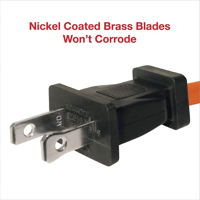 Clear Power 16 Gauge 3Prong Cords (16/2-2-Prong Polarized, Orange, 25 ft)