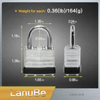 LanuBe Lock Laminated keyed Padlock (1-9/16", 40mm), keyed Alike Locks, Normal Shackle,Marked Black Plastic Hoop, Pack of 60…