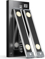 Under Cabinet Lights, Wireless Motion Sensor Light Indoor,10in LED Warm Lighting Rechargeable Battery Operated,4 Modes Night Light, Stick-On Magnetic Closet Lights for Kitchen, Hallway(2 Pack)