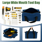 Small Tool Bag,Close Top Wide Mouth Tool Organizer Bag,Large Capacity Tool Bags for Men,Canvas Tool Storage Bag for Storage Handbag for Screwdrivers,Wrench,Pliers Hand Tools (Royal Blue, 14 Inch)