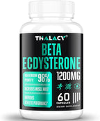1200MG Beta Ecdysterone Supplement, 98% Maximum Purity Ecdysterone Supplements for Lean Muscle Mass, Athletic Performance & Strength, 60 Capsules